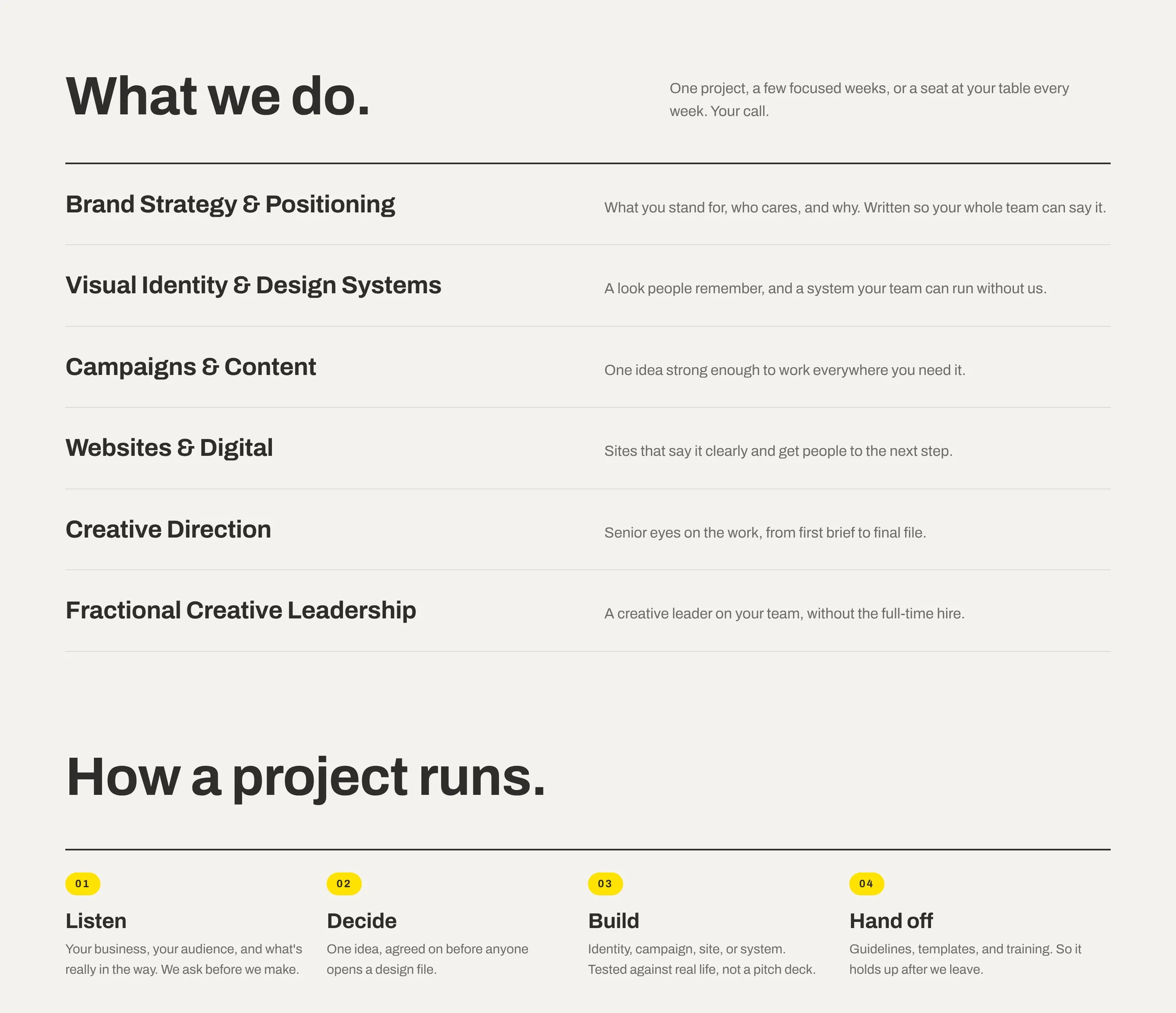 The Curve + Corner brand: Website