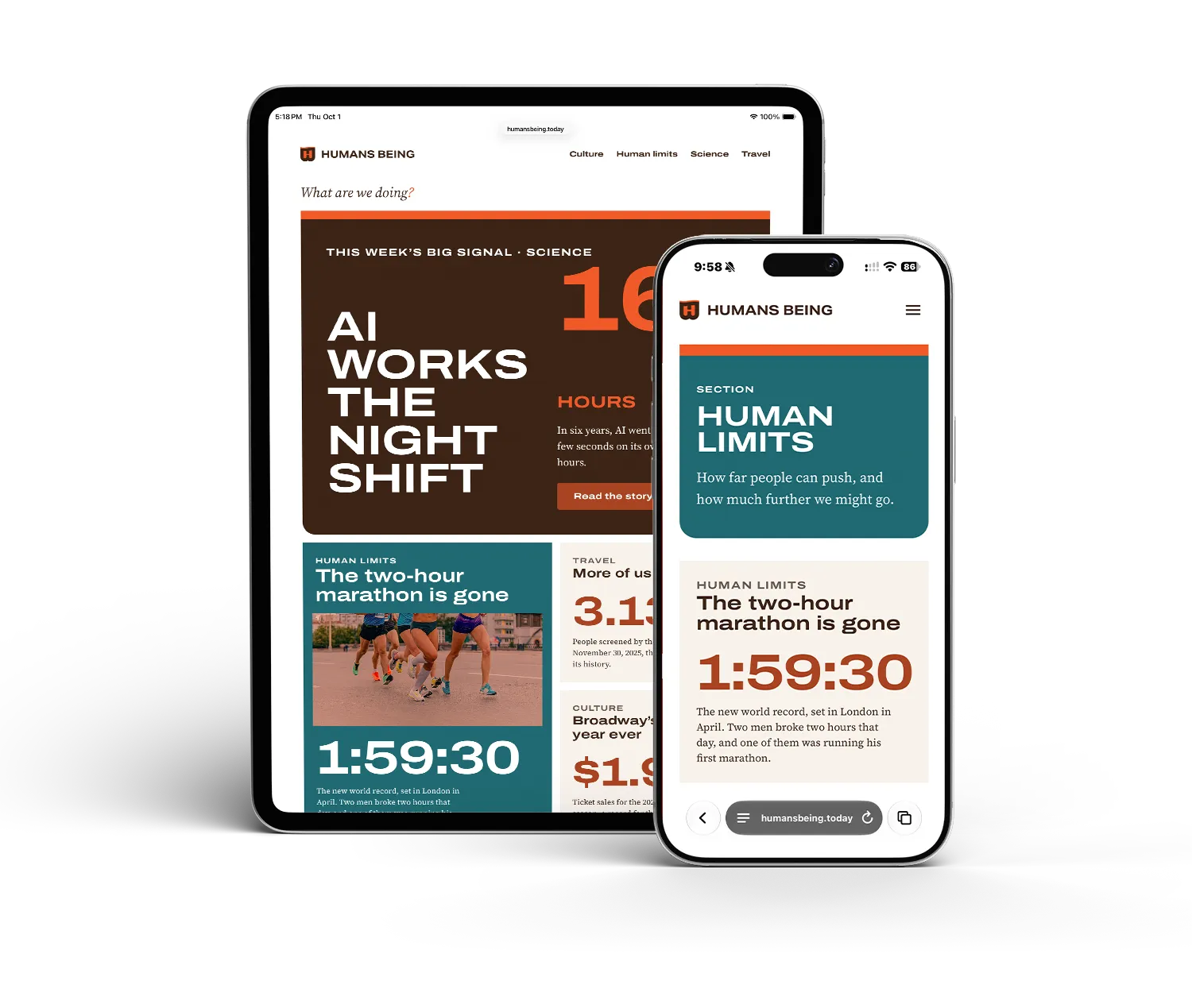 Humans Being: Site design