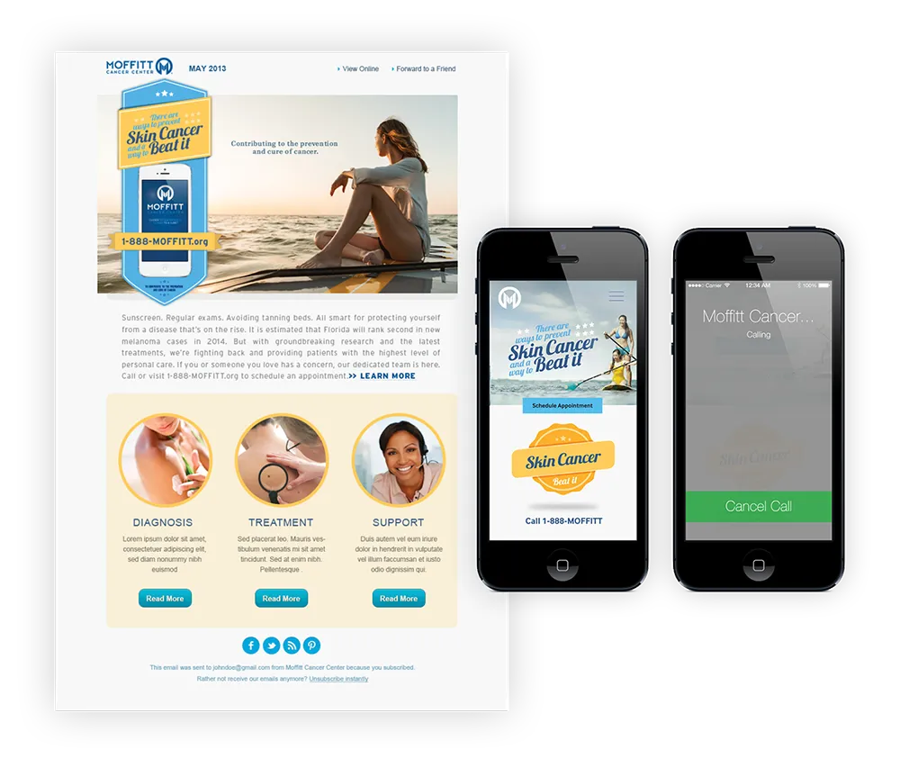 Moffitt Cancer Center: Email and mobile